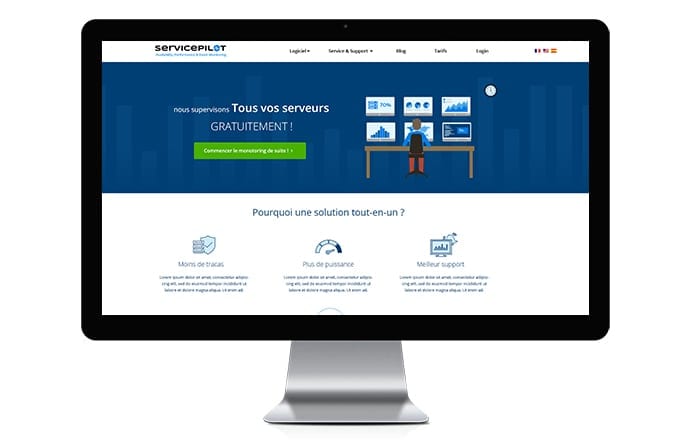 Design du site Web et mobile de Service Pilot